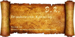 Draskovits Katalin névjegykártya